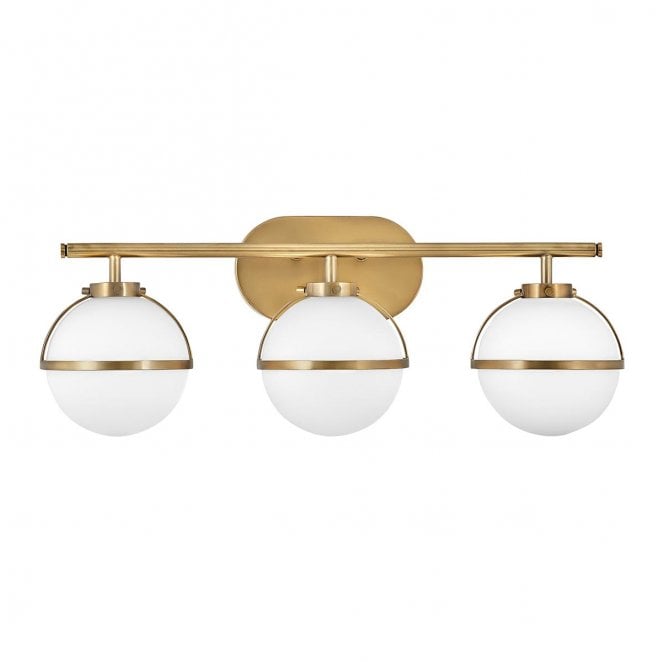 Hinkley HK-HOLLIS3-O-HB-BATH Hollis IP44 3 Light Wall Light in a Hertiage Brass Finish