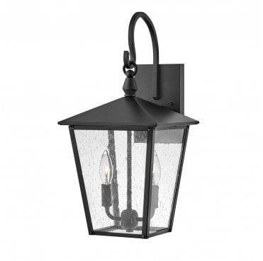 HK-HUNTERSFIELD2-M-BK Huntersfield Outdoor IP44 2 Light Medium Wall Lantern in a Black Finish