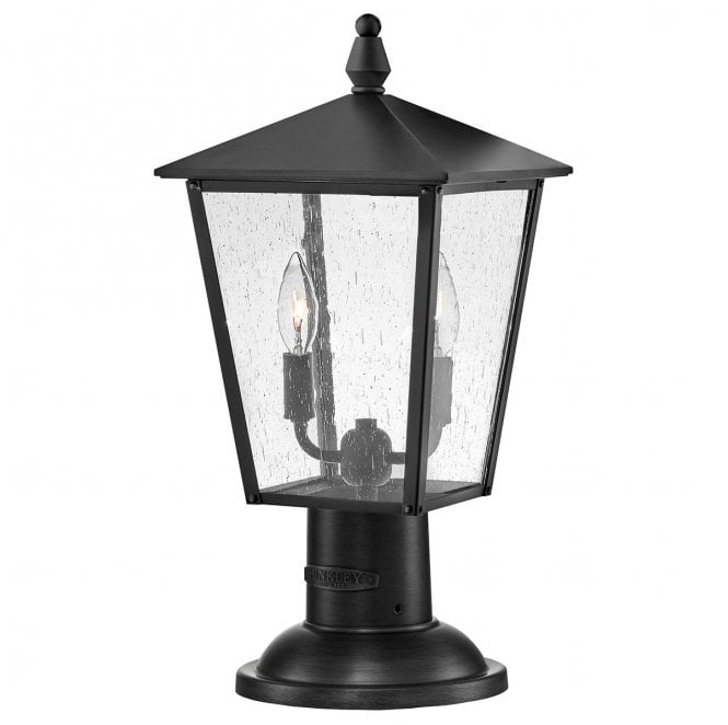 Hinkley HK-HUNTERSFIELD3-M-BK Huntersfield Outdoor IP44 2 Light Medium Pedestal Lantern in a Black Finish