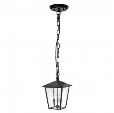 HK-HUNTERSFIELD8-L-BK Huntersfield Outdoor IP44 3 Light Large Chain Lantern in a Black Finish