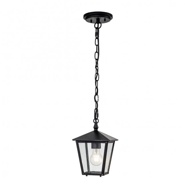 Hinkley HK-HUNTERSFIELD8-S-BK Huntersfield Outdoor IP44 1 Light Small Chain Lantern in a Black Finish