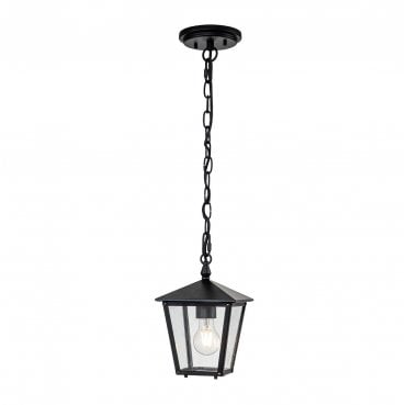 HK-HUNTERSFIELD8-S-BK Huntersfield Outdoor IP44 1 Light Small Chain Lantern in a Black Finish