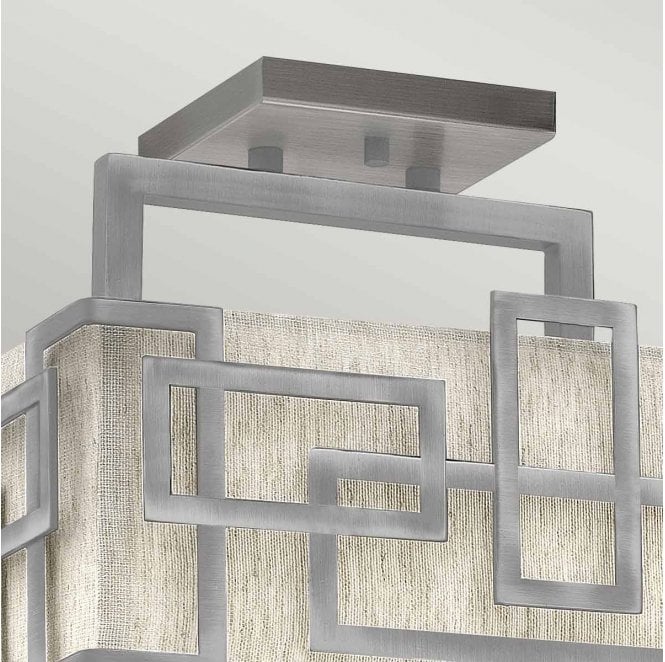 Hinkley HK-LANZA-SF-AN Lanza 3 Light Semi Flush Light in an Antique Nickel Finish