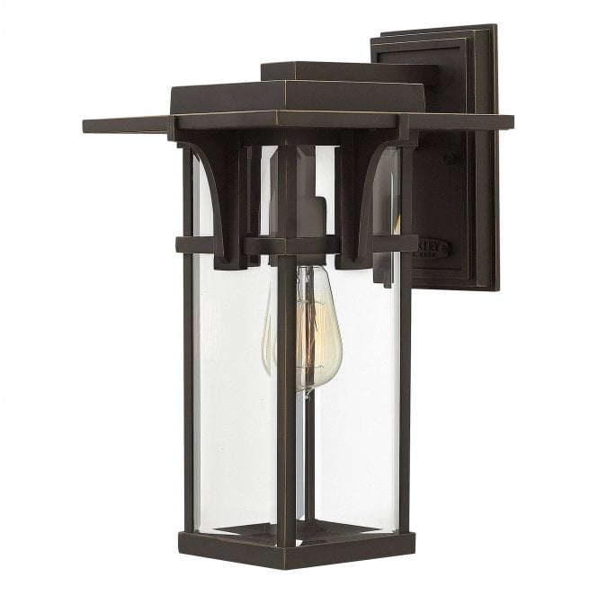 Hinkley HK-MANHATTAN2-M Manhattan Outdoor IP44 1 Light Medium Wall Lantern in an Oil Rubbed Bronze Finish