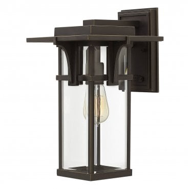 HK-MANHATTAN2-M Manhattan Outdoor IP44 1 Light Medium Wall Lantern in an Oil Rubbed Bronze Finish