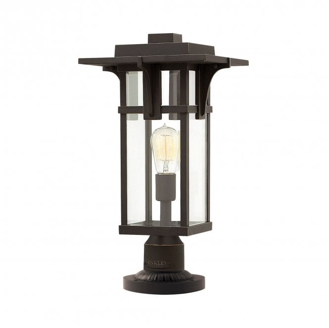 Hinkley HK-MANHATTAN3-M Manhattan Outdoor IP44 1 Light Pedestal in an Oil Rubbed Bronze Finish