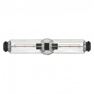 HK-MASTHEAD2-PCBK Masthead 2 Light Wall Light in a Polished Chrome and Black Finish