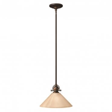 HK-MAYFLOWER-P-B Mayflower 1 Light Mini Pendant in an Old Bronze Finish