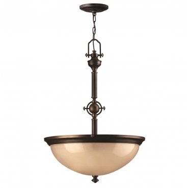 HK-MAYFLOWER-P-C Mayflower 3 Light Pendant in an Old Bronze Finish