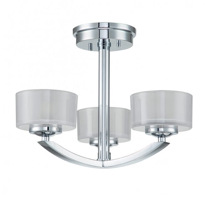 Hinkley HK-MERIDIAN-SF-BATH-PC Meridian IP44 3 Light Semi-flush Mount in a Polished Chrome
