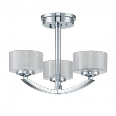 HK-MERIDIAN-SF-BATH-PC Meridian IP44 3 Light Semi-flush Mount in a Polished Chrome