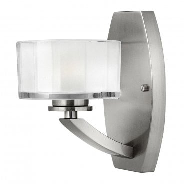 HK-MERIDIAN1 Meridian 1 Light Wall Light in a Brushed Nickel Finish