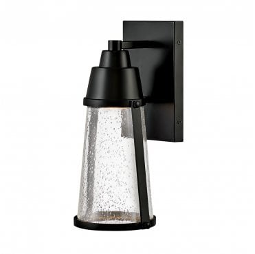 HK-MILES-BK Miles Outdoor IP44 1 Light Wall Lantern in a Black Finish