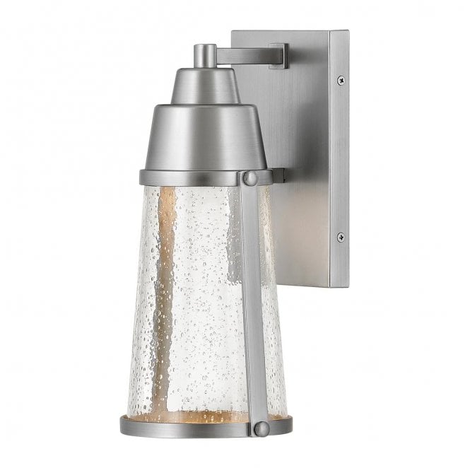 Hinkley HK-MILES-SI Miles Outdoor IP44 1 Light Wall Lantern in a Satin Nickel Finish