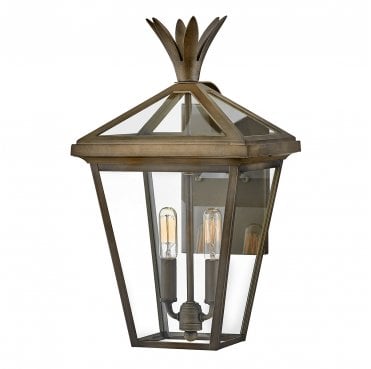 HK-PALMA-M-BU Palma Outdoor IP44 2 Light Medium Wall Lantern in a Burnished Bronze Finish