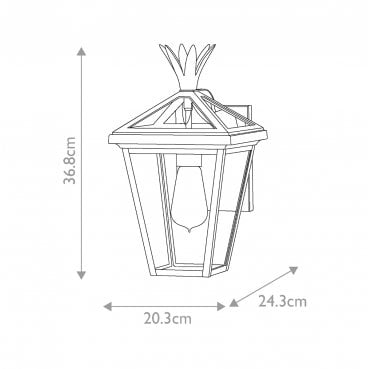 Hinkley HK-PALMA-S-BK Palma Outdoor IP44 1 Light Small Wall Lantern in a Black Finish