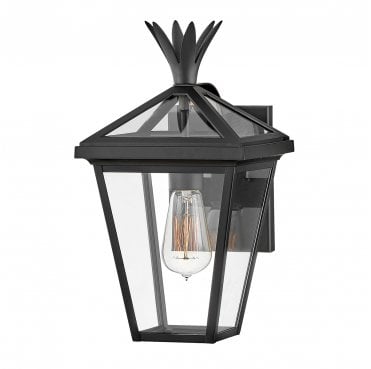 HK-PALMA-S-BK Palma Outdoor IP44 1 Light Small Wall Lantern in a Black Finish