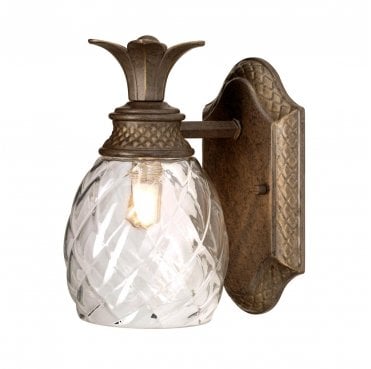 HK-PLANT-BATH-PZ Plantation IP44 1 Light Wall Light in a Pearl Bronze Finish