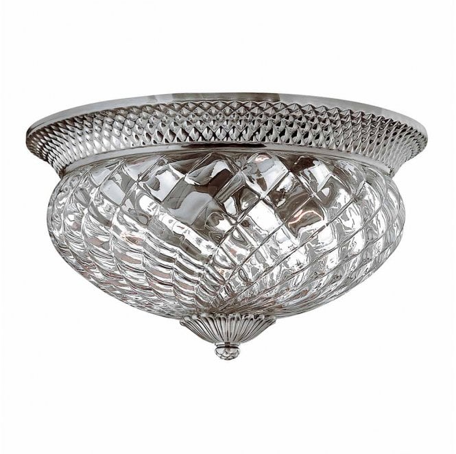 Hinkley HK-PLANT-F-L-PL Plantation 3 Light Large Flush in a Polished Antique Nickel Finish