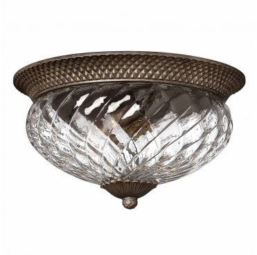 HK-PLANT-F-L-PZ Plantation 3 Light Large Flush in a Pearl Bronze Finish