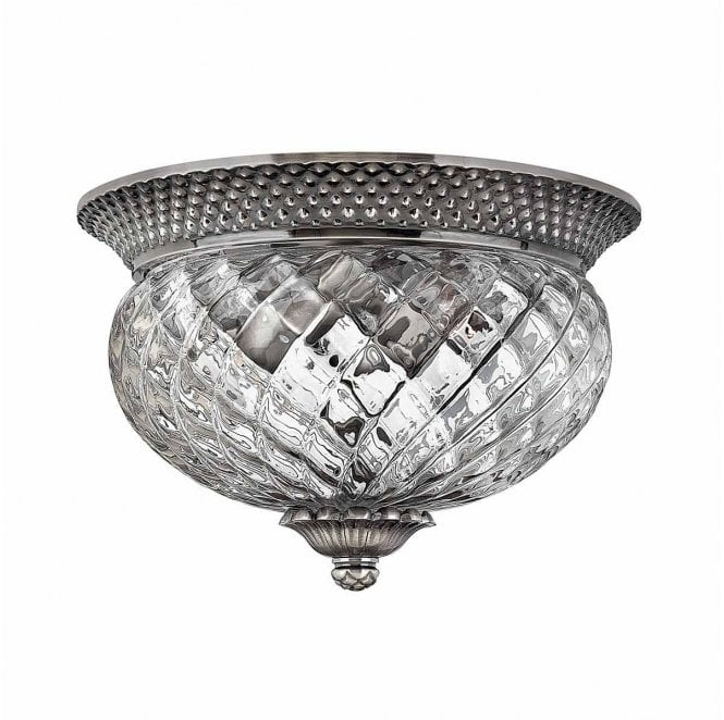 Hinkley HK-PLANT-F-S-PL Plantation 2 Light Small Flush in a Polished Antique Nickel Finish