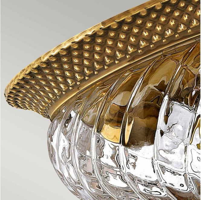 Hinkley HK-PLANTATION-FS-BB Plantation 2 Light Flush Light in a Burnished Brass Finish