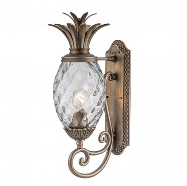 HK-PLANTATION-M-BU Plantation Outdoor IP44 1 Light Medium Wall Lantern in a Burnished Bronze Finish