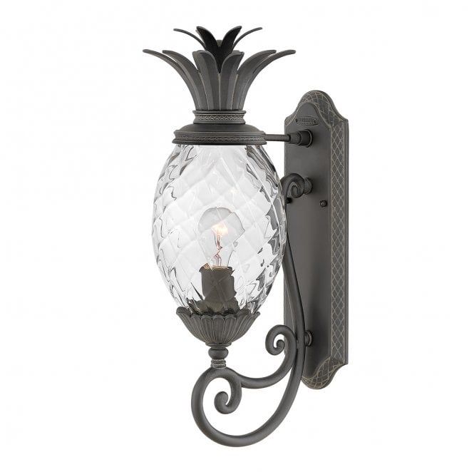 Hinkley HK-PLANTATION-M-MB Plantation Outdoor IP44 1 Light Medium Wall Lantern in a Museum Black Finish