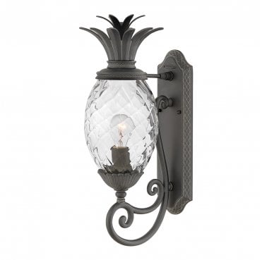 HK-PLANTATION-M-MB Plantation Outdoor IP44 1 Light Medium Wall Lantern in a Museum Black Finish
