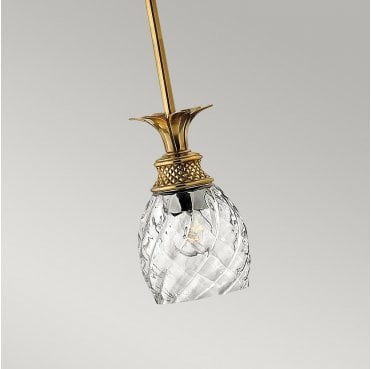 HK-PLANTATION-MP-BB Plantation 1 Light Pendant in a Burnished Brass Finish