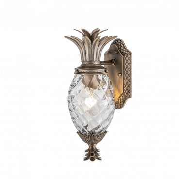 HK-PLANTATION-S-BU Plantation Outdoor IP44 1 Light Small Wall Lantern Burnished Bronze Finish