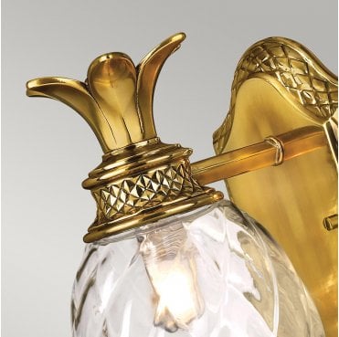 HK-PLANTATION1-BATH-BB Plantation Outdoor IP44 1 Light Wall Light in Burnished Brass Finish