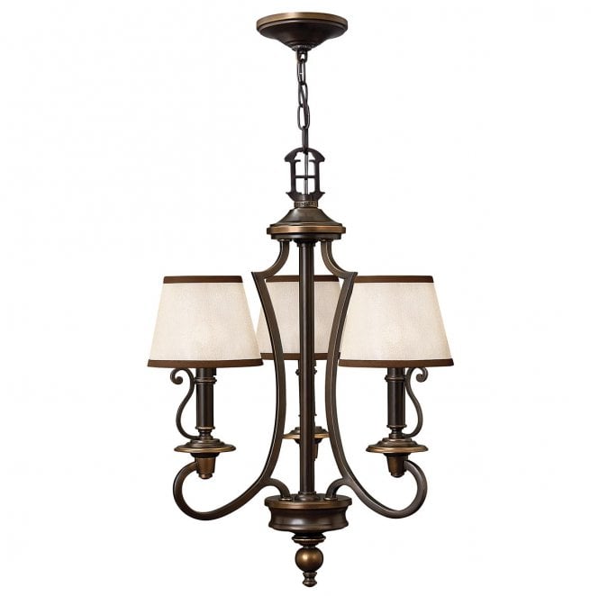 Hinkley HK-PLYMOUTH3 Plymouth 3 Light Chandelier in an Old Bronze Finish