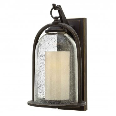HK-QUINCY-M Quincy Outdoor IP44 1 Light Medium Wall Lantern in an Oil Rubbed Bronze Finish
