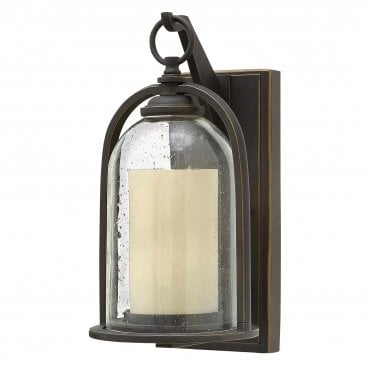 HK-QUINCY-S Quincy Outdoor IP44 1 Light Small Wall Lantern in an Oil Rubbed Bronze Finish