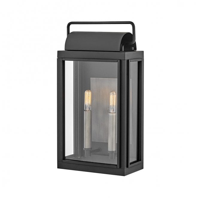 Hinkley HK-SAG-HARBOR-M-BK Sag Harbor Outdoor IP44 2 Light Medium Wall Lantern in a Black Finish
