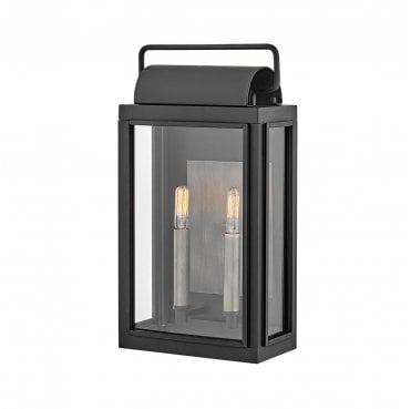 HK-SAG-HARBOR-M-BK Sag Harbor Outdoor IP44 2 Light Medium Wall Lantern in a Black Finish
