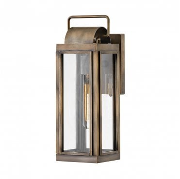HK-SAG-HARBOR-S-BU Sag Harbor Outdoor IP44 1 Light Small Wall Lantern in a Painted Burnished Bronze Finish
