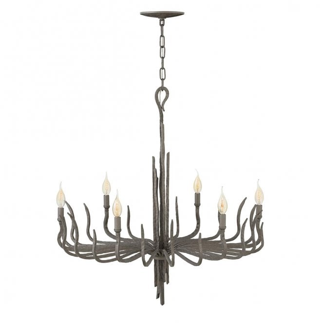 Hinkley HK-SPYRE6C-MMB Spyre 6 Light Chandelier in a Metallic Matt Bronze Finish