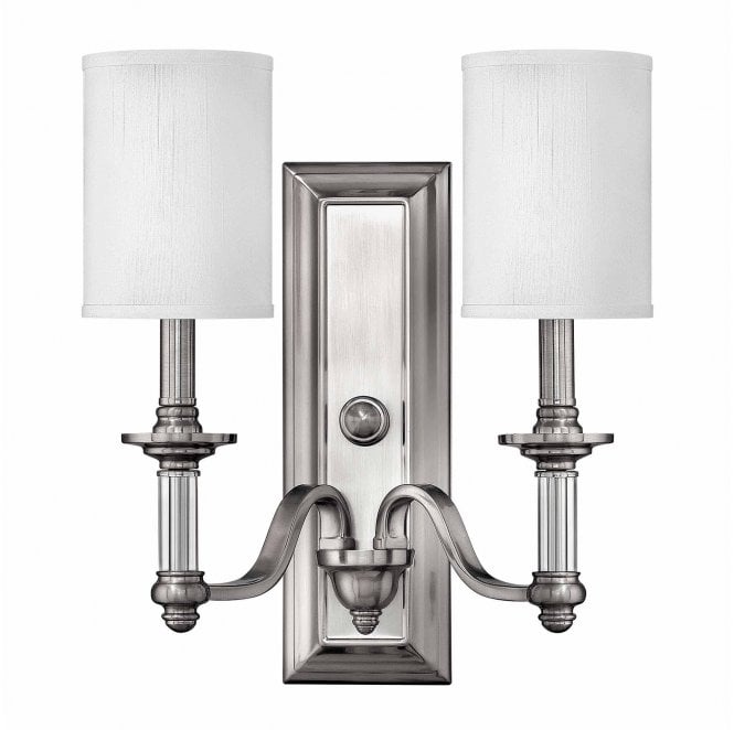 Hinkley HK-SUSSEX2 Sussex 2 Light Wall Light in a Brushed Nickel Finish