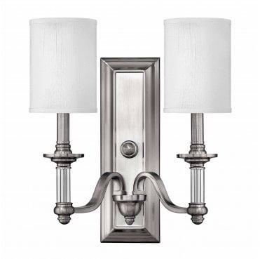 HK-SUSSEX2 Sussex 2 Light Wall Light in a Brushed Nickel Finish