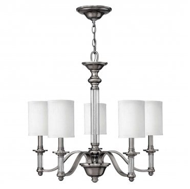 HK-SUSSEX5 Sussex 5 Light Chandelier in a Brushed Nickel Finish
