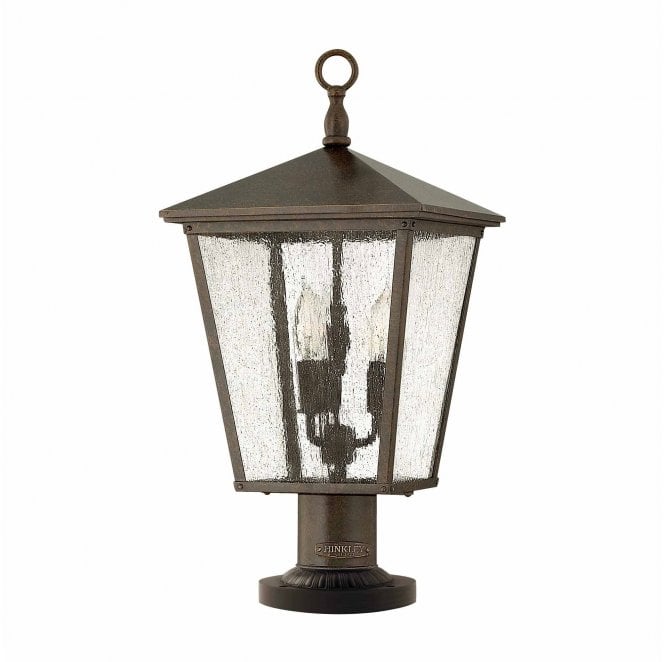 Hinkley HK-TRELLIS3-L Trellis Outdoor IP44 3 Light Pedestal in a Regency Bronze Finish