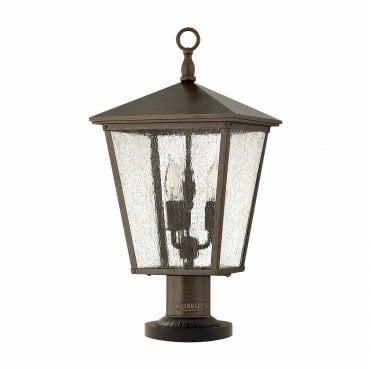 HK-TRELLIS3-L Trellis Outdoor IP44 3 Light Pedestal in a Regency Bronze Finish