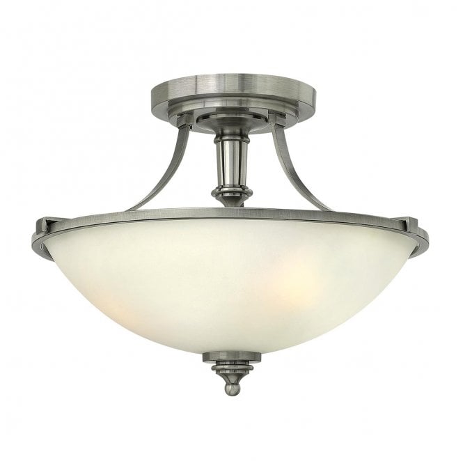 Hinkley HK-TRUMAN-SF Truman 3 Light Semi-Flush in an Antique Nickel Finish