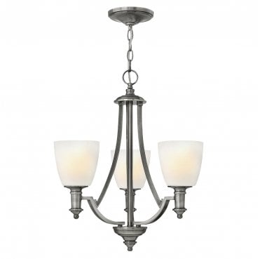 HK-TRUMAN3 Truman 3 Light Chandelier in an Antique Nickel Finish