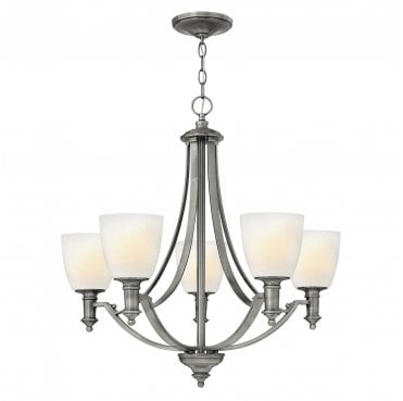 HK-TRUMAN5 Truman 5 Light Chandelier in an Antique Nickel Finish