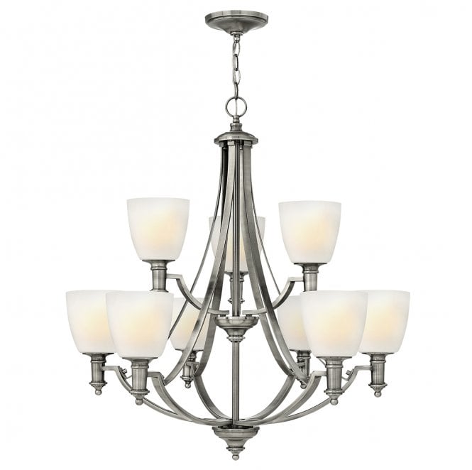 Hinkley HK-TRUMAN9 Truman 9 Light Chandelier in an Antique Nickel Finish