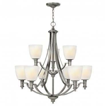 HK-TRUMAN9 Truman 9 Light Chandelier in an Antique Nickel Finish