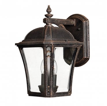 HK-WABASH2-M Wabash Outdoor IP44 2 Light Medium Wall Lantern in a Mocha Finish